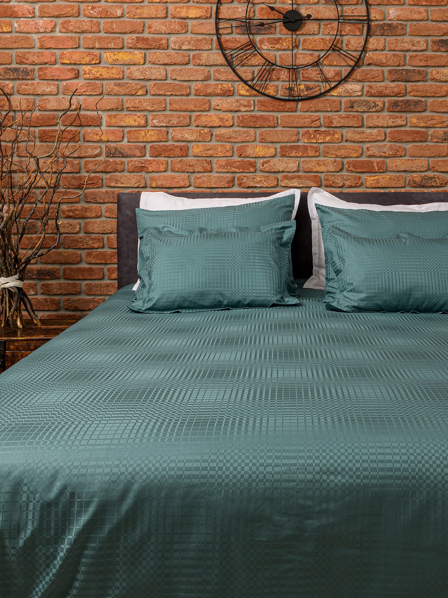 posteljina zelena jade žad navlaka jastučnica damast 100 posto pamuk 150x200