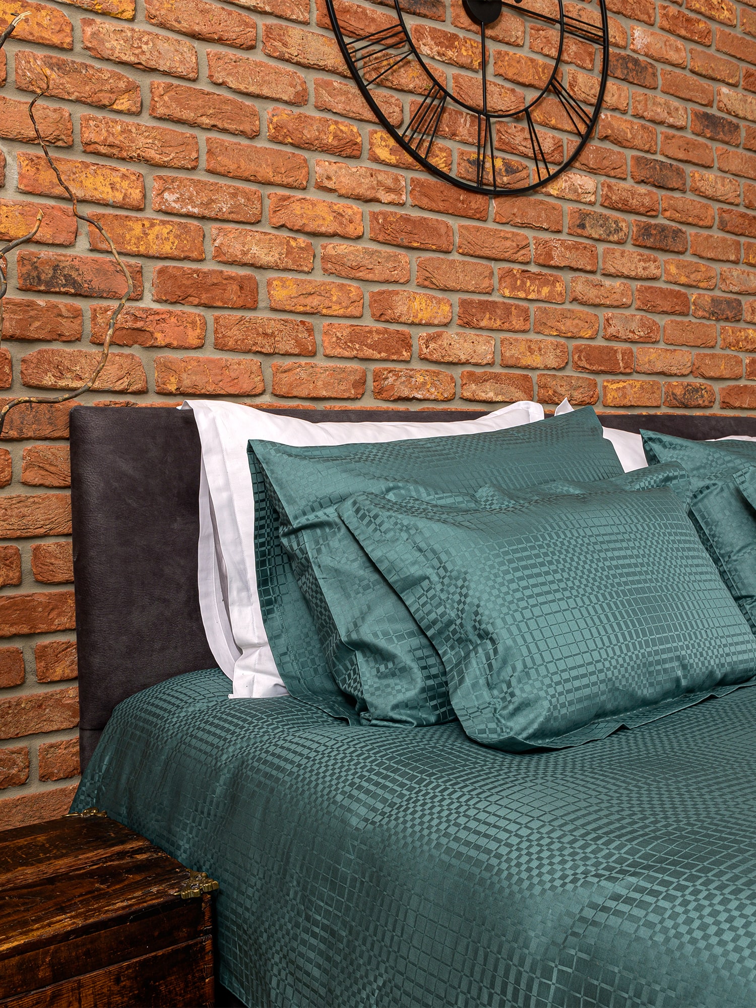 posteljina zelena jade žad navlaka jastučnica damast 100 posto pamuk 140x200