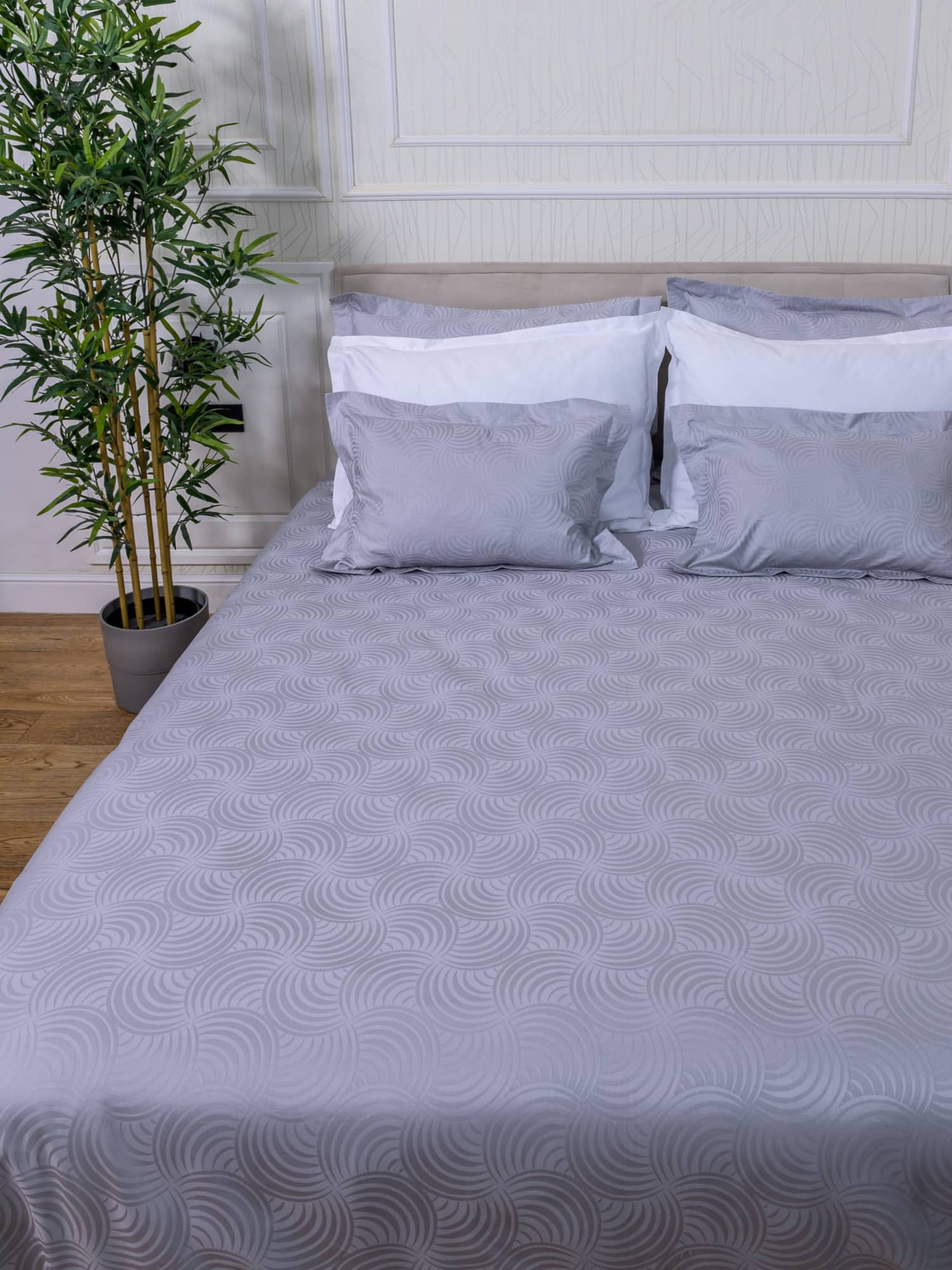 posteljina siva srebrna plahta navlaka jastučnica damast 100 posto pamuk 180x200