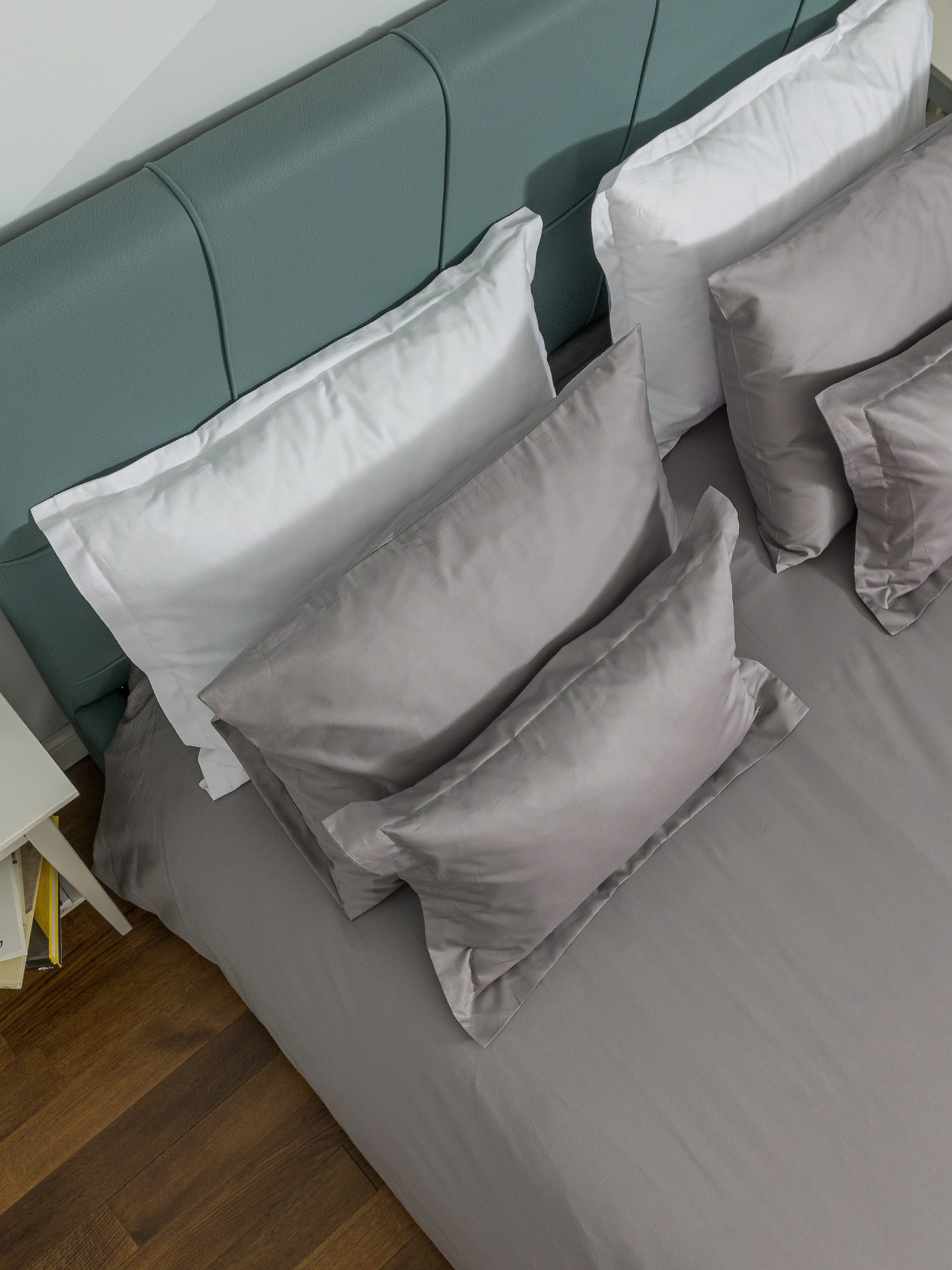 siva damast posteljina plahta jastučnica 100 posto pamuk damast frette
